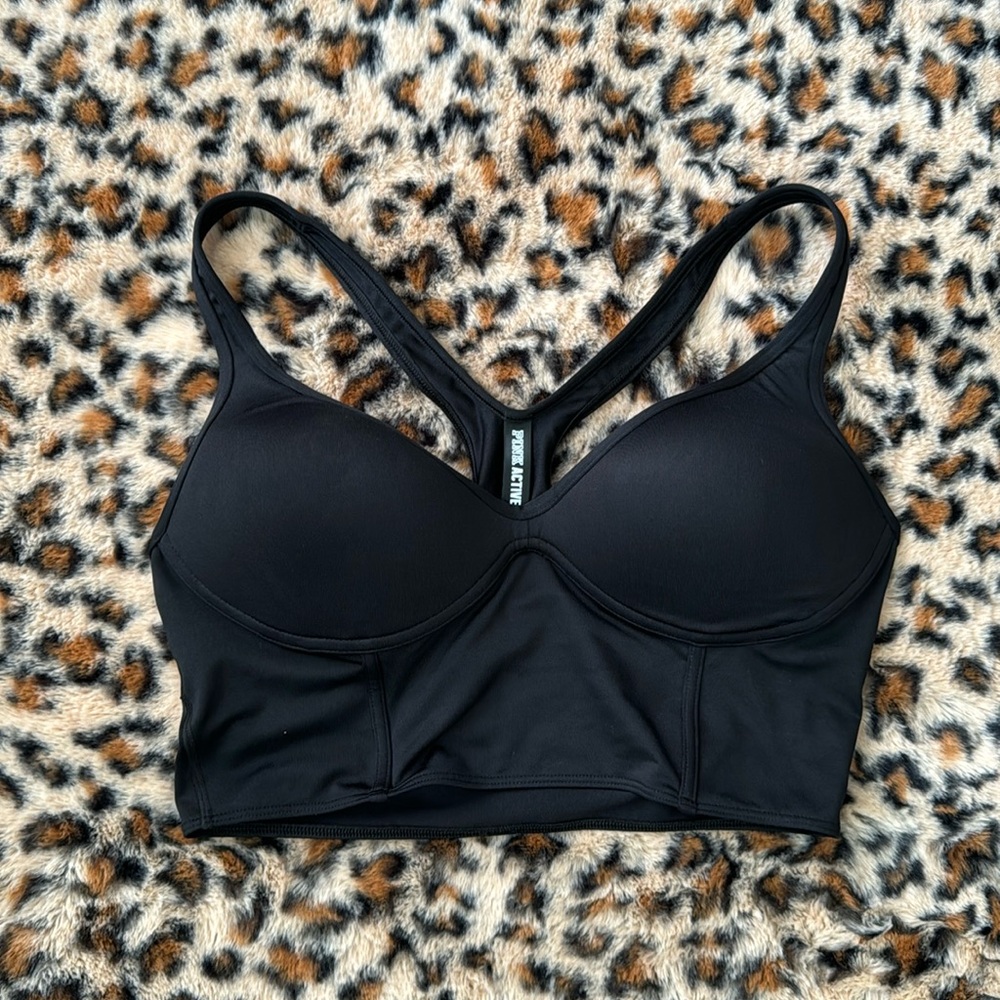 Pink ultimate push-up razorback sports bra